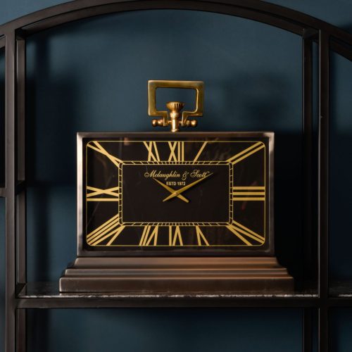 Mantel Clock - McLaughlin & Scott Co - Polished Brass - Large