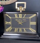 Mantel Clock - McLaughlin & Scott Clock Co - Black & Brass Finish