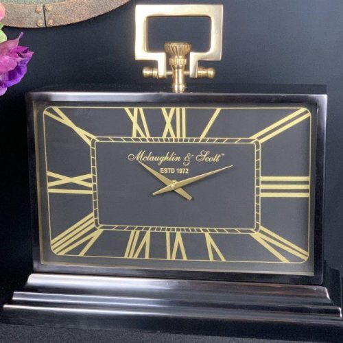 Mantel Clock – McLaughlin & Scott Co – Polished Brass – Large