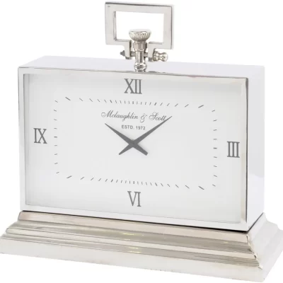 Mantel Clock by ‘McLaughlin & Scott’ Clock Co – Polished Chrome