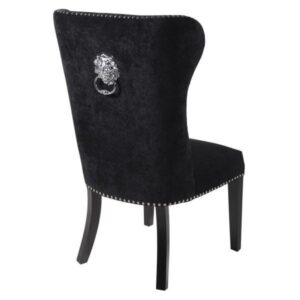 dining-chair-black-velvet-chrome-lion-knocker-back-dining-chair