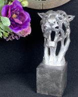 Tiger Head Sculpture - Abstract Design Sculpture - Silver Finish