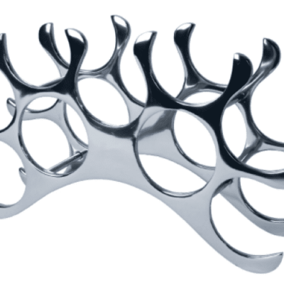 Wine Rack – 9 Bottle – Aluminium – Table Top – Chrome Finish