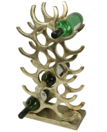 Wine Rack - 15 Bottle Wine Rack - Floor/Counter Standing - Brass Finish