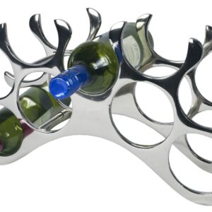 Wine Rack - 9 Bottle - Aluminium - Table Top - Chrome Finish