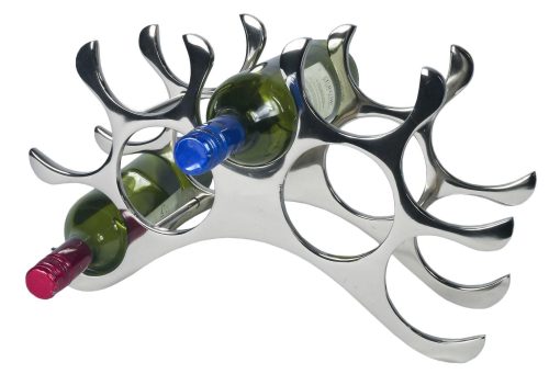 Wine Rack - 9 Bottle - Aluminium - Table Top - Chrome Finish