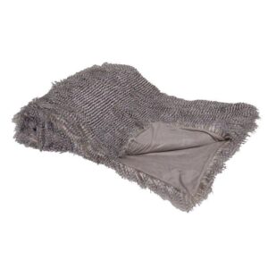 Luxury Fur Throw - Long Haired Grey Speckled Large Faux Fur Throw