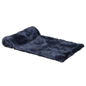 Luxury Fur Throw - Midnight Blue Shimmer Short Haired Large Faux Fur Throw