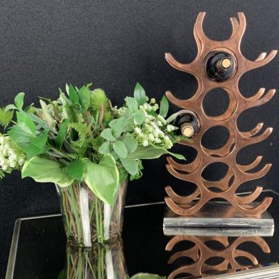 Wine Rack - 15 Bottle Aluminium Wine Rack - Counter Top - Copper Finish