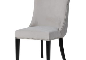Dining Chair - Deep Buttoned Velvet - Chrome Studded - Black Legs