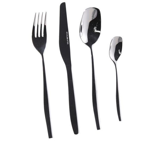 Cutlery Set - 24 Piece Contemporary Chrome Cutlery Set