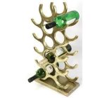 Wine Rack - 15 Bottle Wine Rack - Floor/Counter Standing - Brass Finish