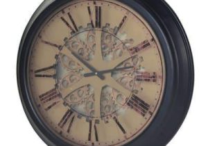 Wall Clock - Round Moving Cogs Design Wall Clock - Roman Numerals