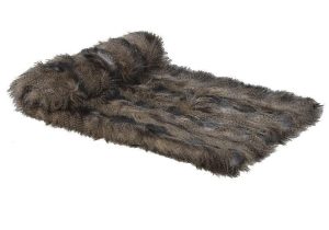 Fur Throw - Mixed Speckled Brown - Short Haired - Faux Fur - Large