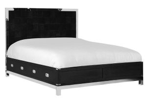 6ft Bed - Super King-size - Black & Chrome - 4 Drawers - Dorchester Black Range