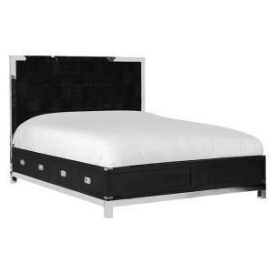 6ft Bed - Super King-size - Black & Chrome - 4 Drawers - Dorchester Black Range