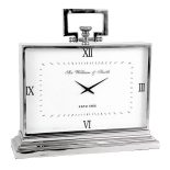 Mantel Clock - 'Sir William & Smith' Clock Co - Polished Chrome - Roman Numerals