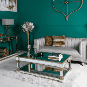 Coffee Table - Champagne Edged - Mirrored Furniture Range
