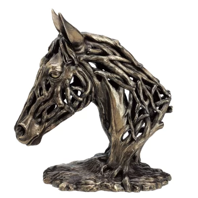 Horse Head - Cold Cast Bronze Statue - Driftwood Style Design