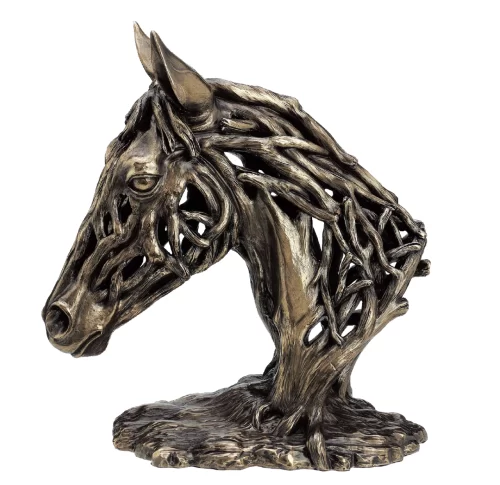 Horse Head - Cold Cast Bronze Statue - Driftwood Style Design