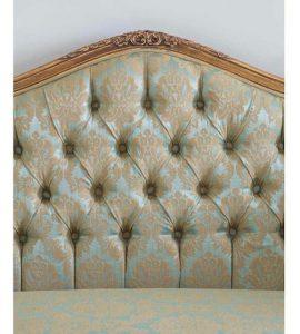 3 Seater Sofa - Gold & Green Silk Fabric - Carved Surround - French Gilt Finish