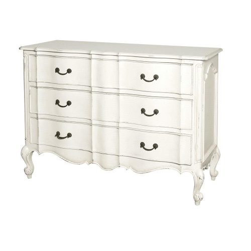 Chest Of Drawers - 3 Drawer - Carved - French Antique White