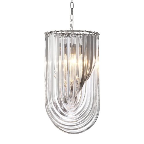 Chandelier - U Shaped Polished Murano Design - 5 Lights - Large