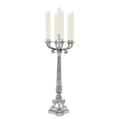 Candelabra 'Jamieson' - 7 Candle Arms - Polished Silver Plated
