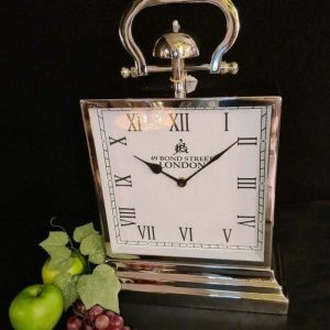 Mantel Clock - Bond Street London Co - Chrome Mantel Clock