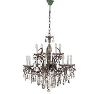 Chandelier - 2 Tier - Smoked Crystal Glass - Ornate Chandelier