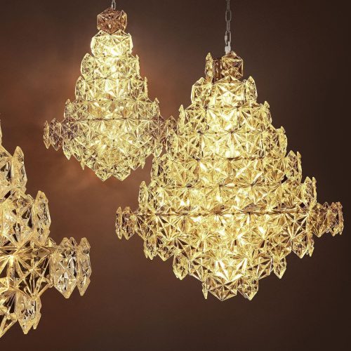 Chandelier – Multi Layer – Faceted Crystal Design – 17 Lights – Large