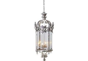 Chandelier Lantern - Antique Chrome & Glass - 4 Light