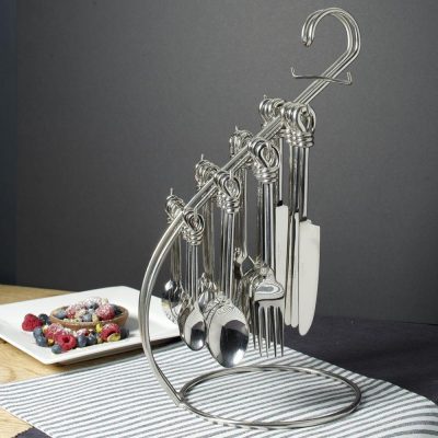 Cutlery Set 24 Piece - Highly Polished Chrome Knot Design