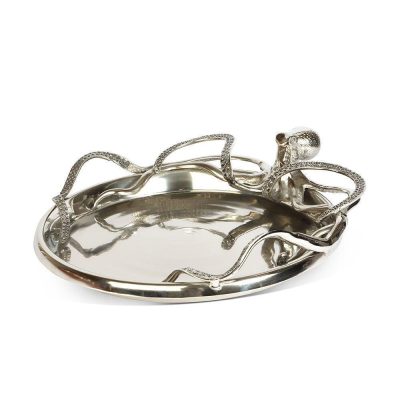 Large Octopus Serving Tray – Chrome