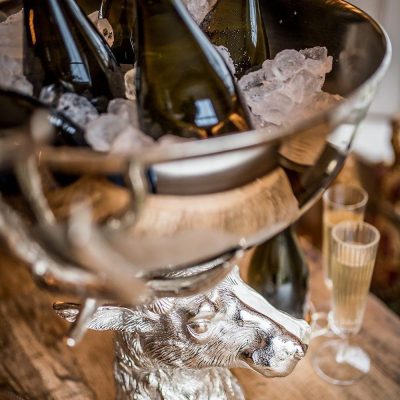 Polished Chrome Large Stag Wine Cooler