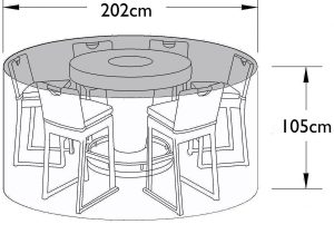 6 Seat Bar Set Cover - Outdoor All Weather Garden Furniture Cover