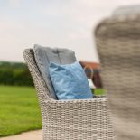 8 Seat Oval Garden Dining Table Set - Inset Ice Bucket - Umbrella - Grey Polyweave Rattan