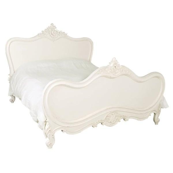 4ft 6" Double Bed - Carved Design - Antique White Range