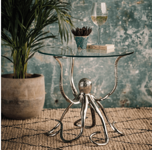 Chrome 'Octopus' Design Lamp Table