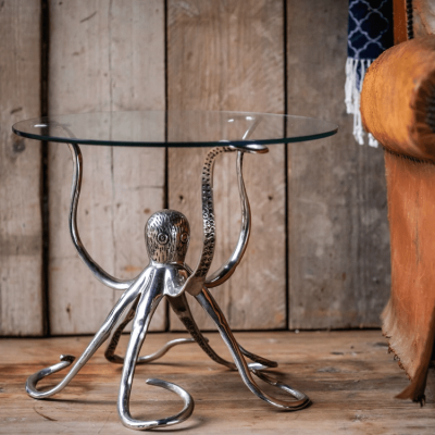 Octopus’ Lamp Table – Glass – Chrome