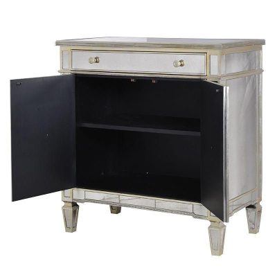 2 Door Cabinet – 1 Drawer – Champagne Surround – Antique Mirrored Range