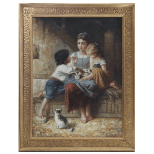 Original Oil Painting - 'Playtime' By George Corbet