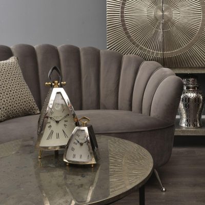 Mantel Clock – ‘McLaughlin & Scott’ Clock Co – Chrome & Brass