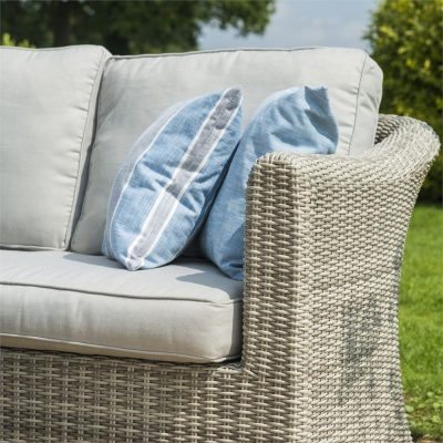 7 Seat Corner Garden Sofa Set – Coffee Table – Chair – Large – Grey Poly Rattan