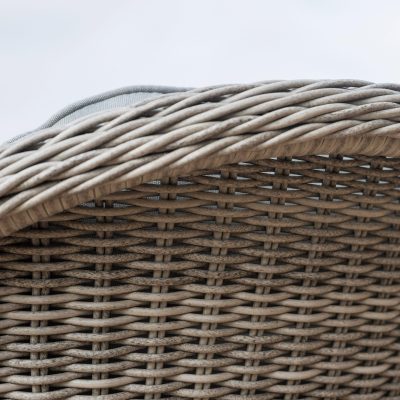 6 Seat Oval Garden Dining Table Set – Inset Ice Bucket – Umbrella – Grey Polyrattan