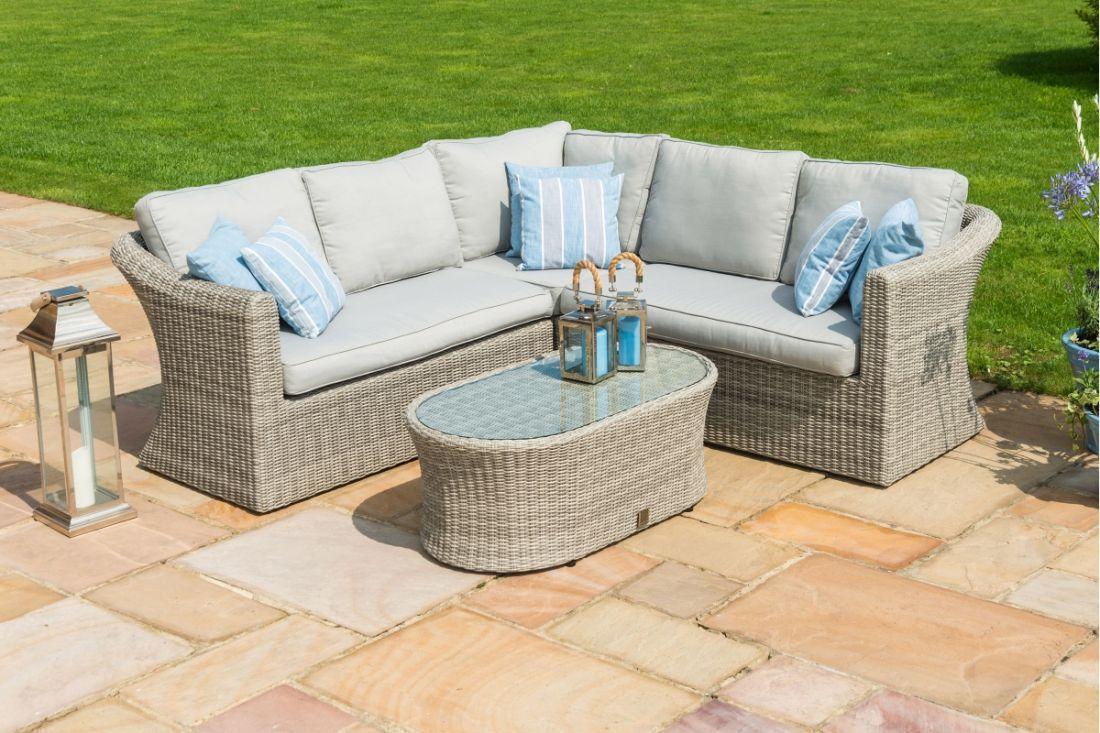 Oxford Range Small Corner Garden Sofa Set - Grey