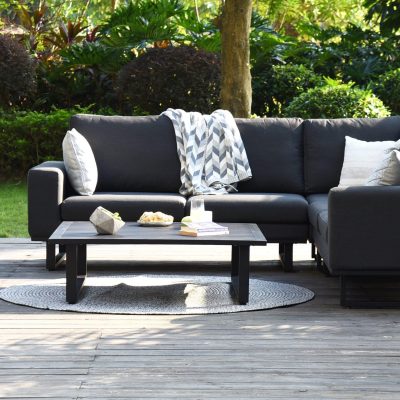 All Weather Garden Fabric Corner Sofa Group – Coffee Table – Small – Charcoal