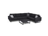 All Weather Garden Fabric Corner Sofa Group - Coffee Table - Charcoal