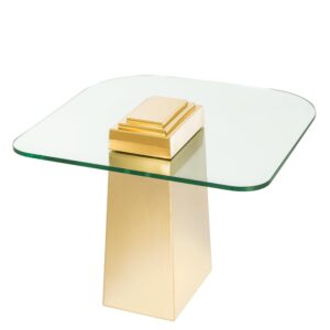 Coffee Table - Glass & Polished Brass Finish - Parma Brass Range - Small