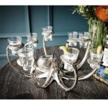 Octopus Shot Glasses - Octopus Stand - Chrome Shot Glass Holder